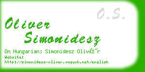 oliver simonidesz business card